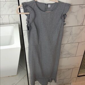 Old Navy Gray Ruffle Sleeve Dress